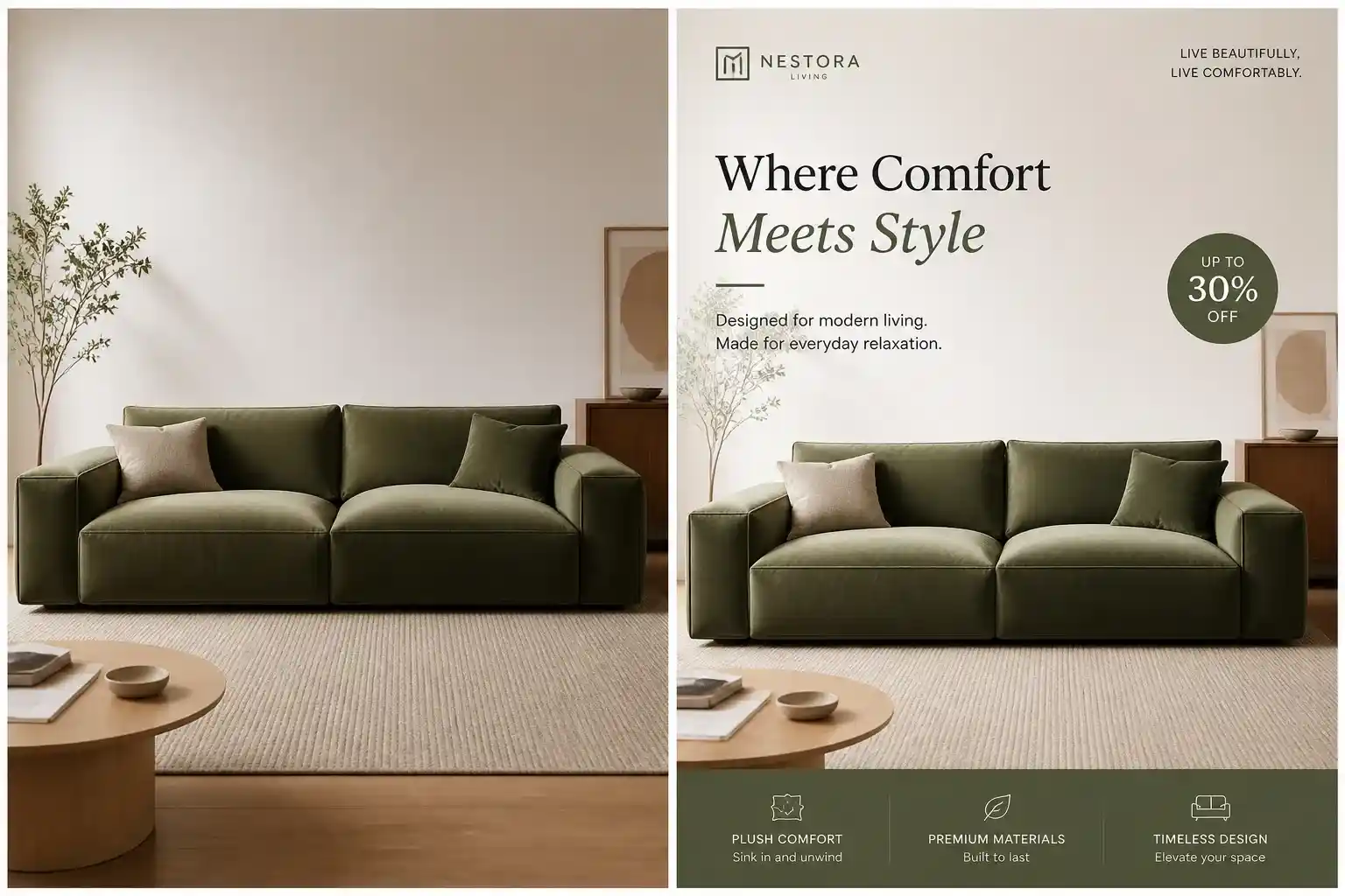 AI image editor turning a product photo into an ad creative